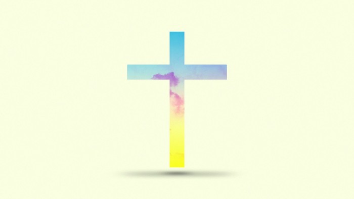 Colorful cross with gradient colors