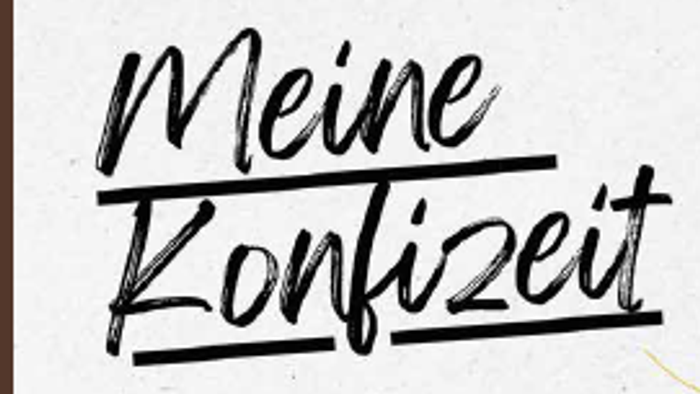 Informationsplakat für Eltern und Jugendliche zur Veranstaltung „Meine Konfizeit“ mit Veranstaltungsdetails und Anmelde-QR-Code.