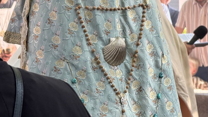 Jakobsmuschel auf dem Rücken der Glorreichen Maria von Warendorf