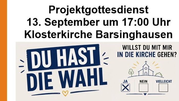 „Eine Einladung zu einer Kirchenveranstaltung am 13. September mit einem Jugendempfang, Musik und einem Überraschungsbuffet.“