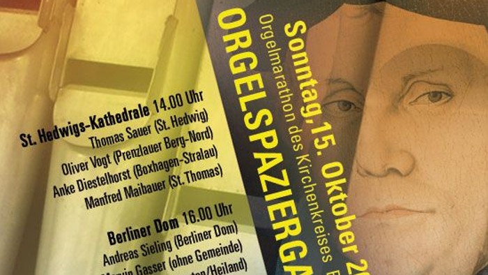 Flyer zur Orgelspaziergang mit Luther am 15. Oktober 2017 in Berlin-Schöneberg