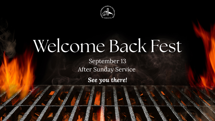 Invitation banner for a church's