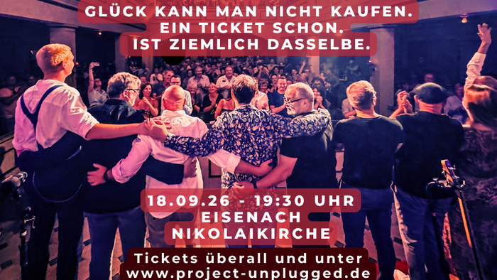 Konzertplakat Projekt Unplugged 18.09. um 19.30 Uhr Nikolaikirche Eisenach