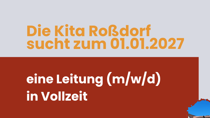 Stellenausschreibung für eine Vollzeitstelle als Leiter:in einer Kindertagesstätte ab dem 1. Januar 2027 in Amöneburg.