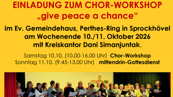 Workshop-Einladung mit Foto eines Chores