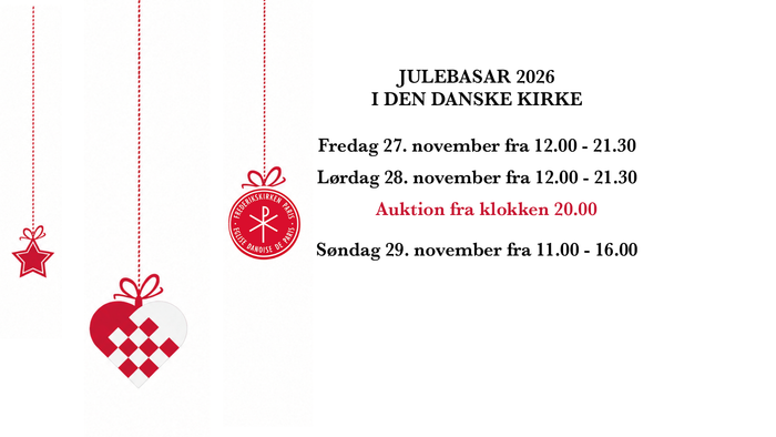 Julebasar 2026 – programoversigt i danske kirker med auktion og tidsplan.