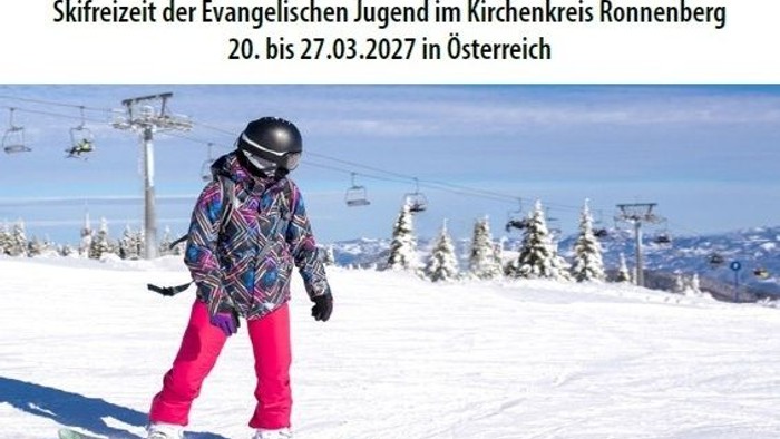 Ein Skifahrer der Evangelischen Jugend Ronnenberg bereitet sich auf eine Skireise nach Österreich vom 20. bis 27. März 2027 vor.