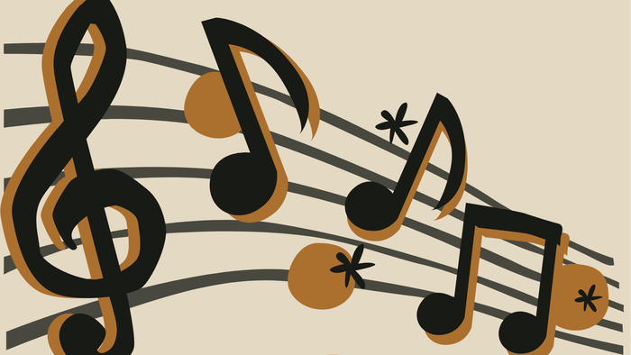 Logo für ein Gemeindeorchester mit musikalischen Noten und dem deutschen Wort „Gemeinde-Orchester“.