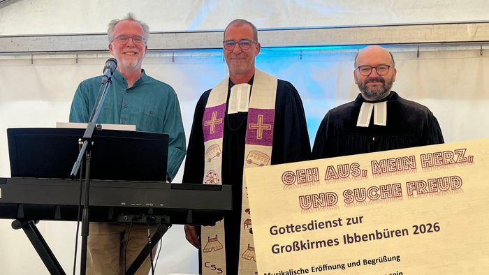 Die drei Akteure des Kirmesgottesdienstes sind zu sehen: Christian Schauerte, Torsten Heinrich und Ingo Göldner.