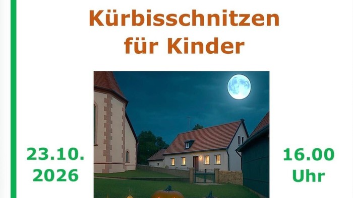 Kürbisschnitzen für Kinder 23.10.2026 16 Uhr am Florenberg