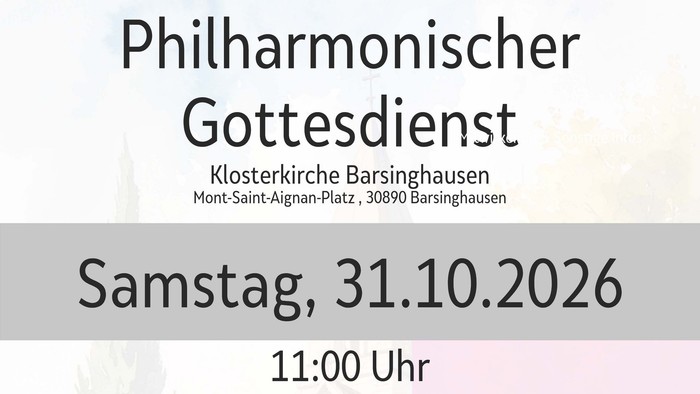 Plakat für einen philharmonischen Gottesdienst mit neuen musikalischen Vertonungen von Paul-Gerhardt-Texten am 31. Oktober 2026.