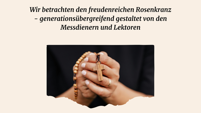 Einladungsplakat für eine besinnliche Veranstaltung mit einer fröhlichen Kranzniederlegung in der Kirche St. Johannes der Täufer am 18. Oktober 2026.