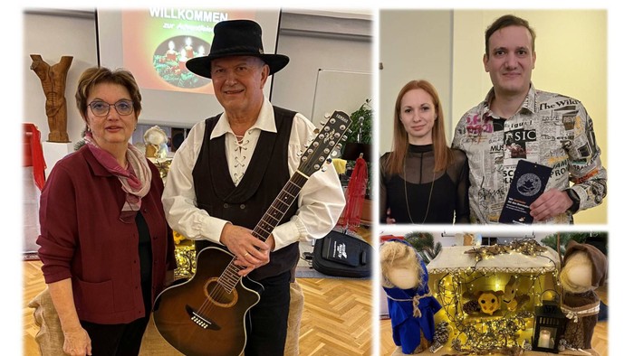 Plakat zum Benefiz-Weihnachtskonzert mit traditioneller Festtagsmusik, Geschichten und Künstlern in Stadtschlaining.