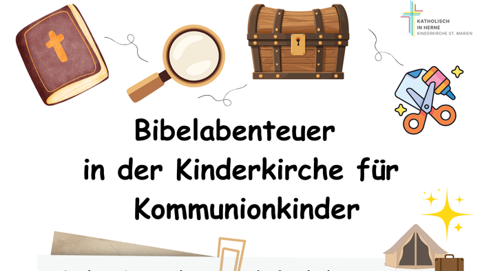 „Ein abenteuerliches Kirchen-Bibel-Event für Kommunionkinder mit spannenden biblischen Geschichten und Mitmach-Aktivitäten sowie Anmeldedetails.“