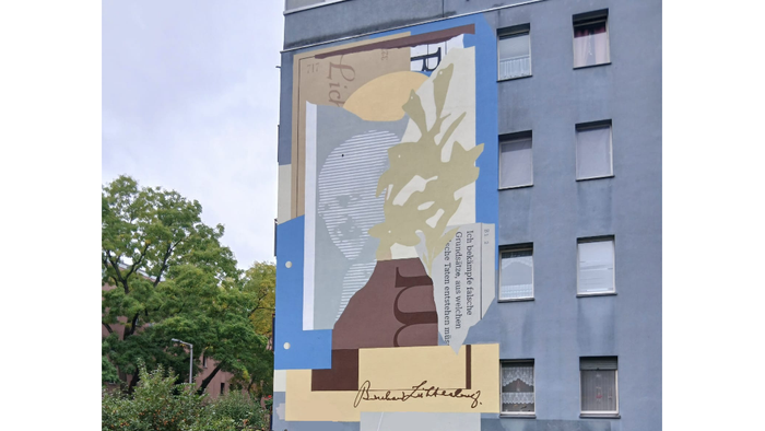 Bernhard Lichtenberg Wandbild am Haus Delpzeile 4, 13627 Berlin