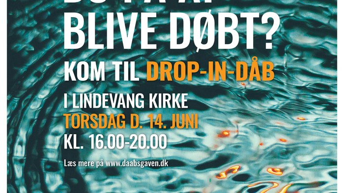 Plakat med spørgsmål om tænker du på at blive døbt?