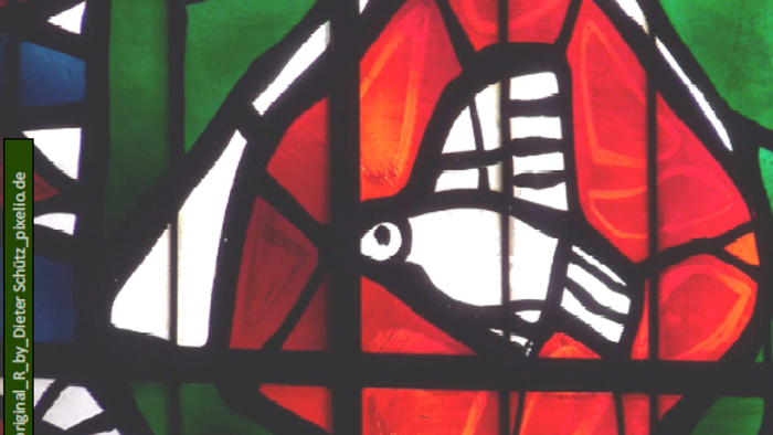 Newsletter-Titelblatt für die Evangelische Kirchengemeinde Epiphanien mit farbenfroher Kirchenfenster-Kunst und Veranstaltungen im Juni–Juli 2019.