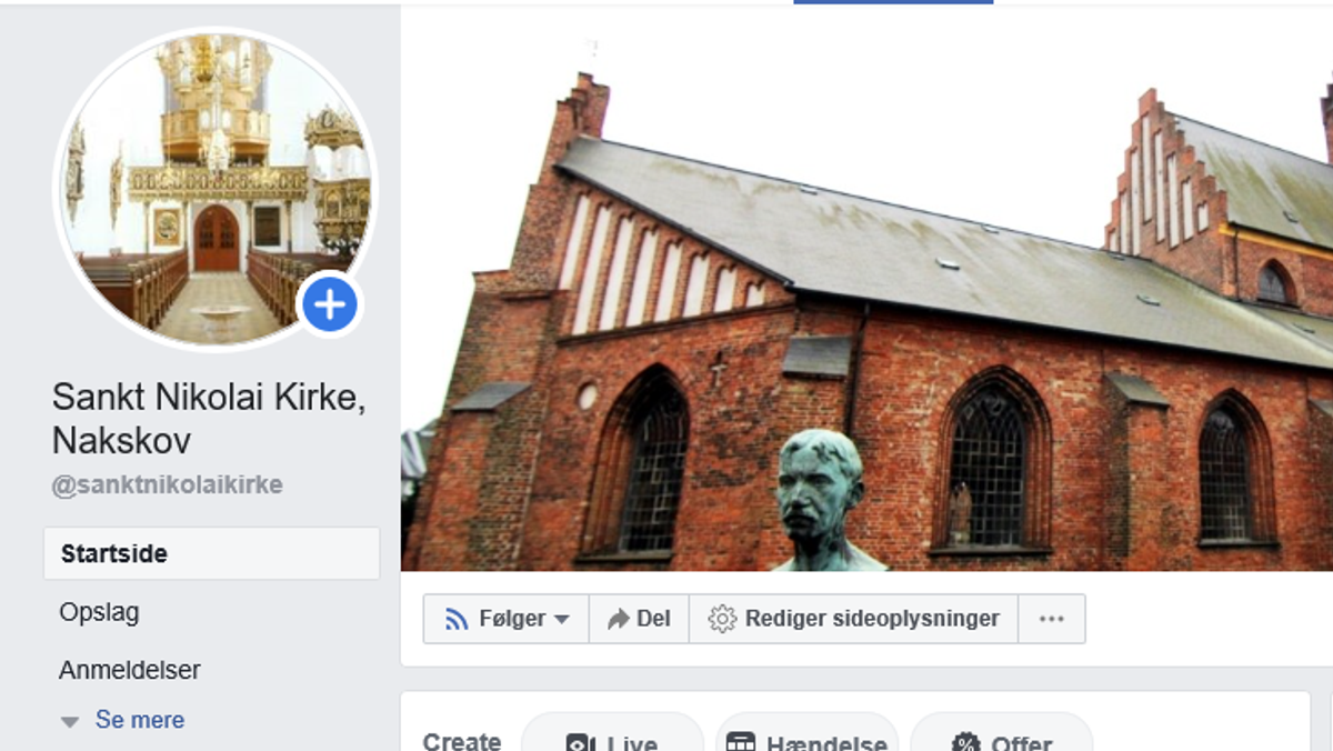 Kirken har fået ny side på facebook
