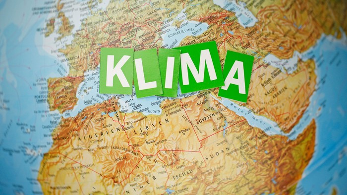 Klimawandel auf der Weltkarte dargestellt