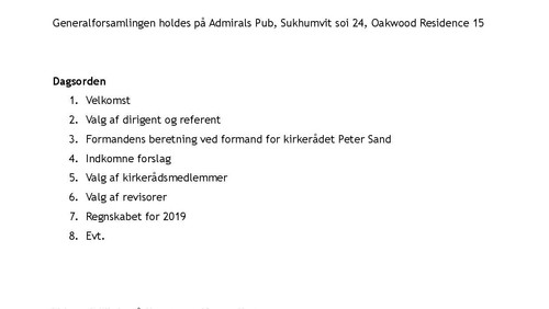 Indkaldelse til general forsamling