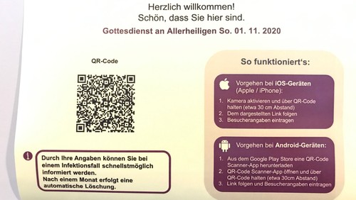 Registrierung für Gottesdienste
