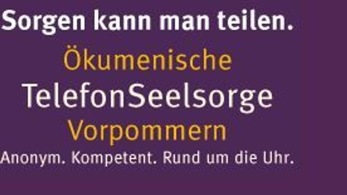Das Bild zeigt eine Werbung für eine telefonische Seelsorge mit zwei Kontaktnummern.