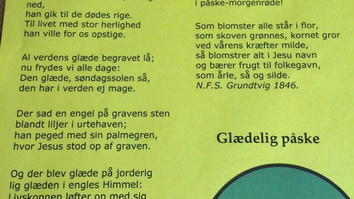 Plejehjemmet Sirius til påskegudstjeneste
