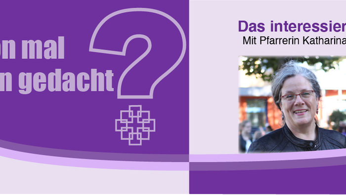 Das Bild zeigt eine Frau mit Fragezeichen und Text in Deutsch