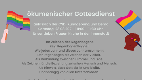 Gottesdienst anlässlich der CSD-Kundgebung und Demo