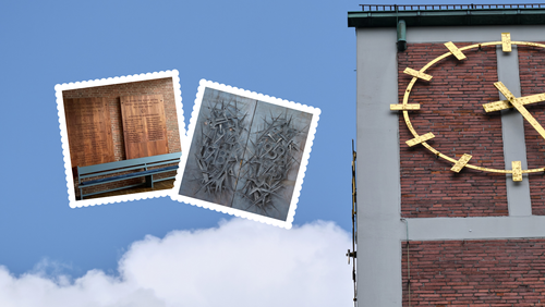 Steinquader, Schmiedekunst und Holztafeln