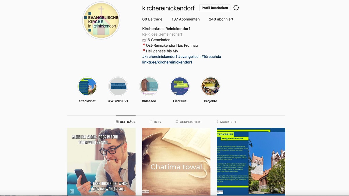 @kirchereinickendorf: Wir sind jetzt auch auf Instagram!