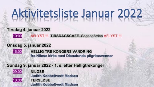 Aktivitetslisten for januar