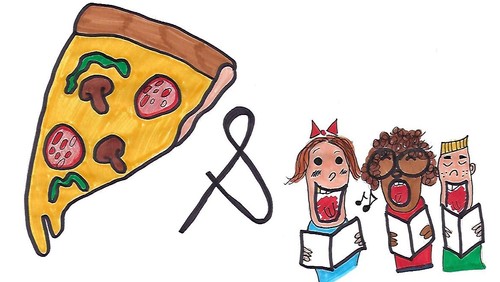I fuld gang: Pizza og familiefællessang