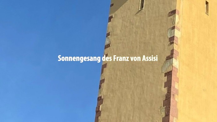 Sonnengesang des Franz von Assisi an einem Gebäude