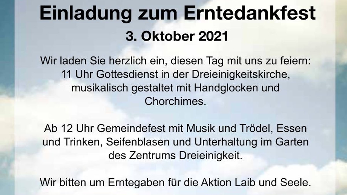 Gemeindefest zum Erntedank