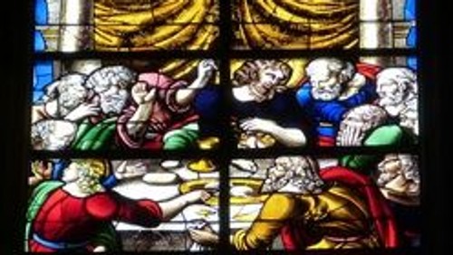 Jesus isst mit den Pharisäern. Bibelschmaus im Paul-Gerhardt-Gemeindezentrum