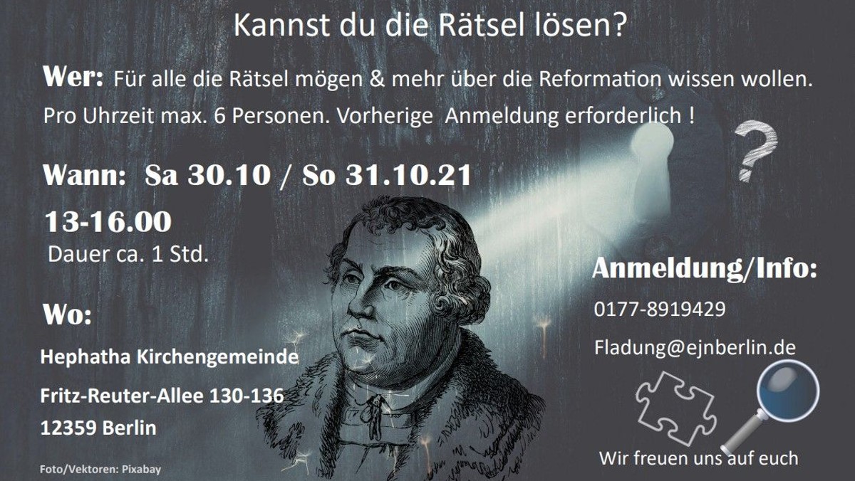 Escape-Room-Spiel zur Reformation - Dauer ca. 1 Stunde