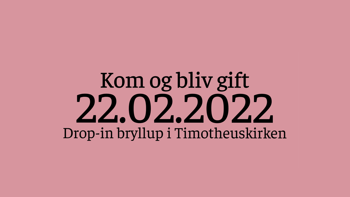 Drop in-vielse i Timotheuskirken, Valby