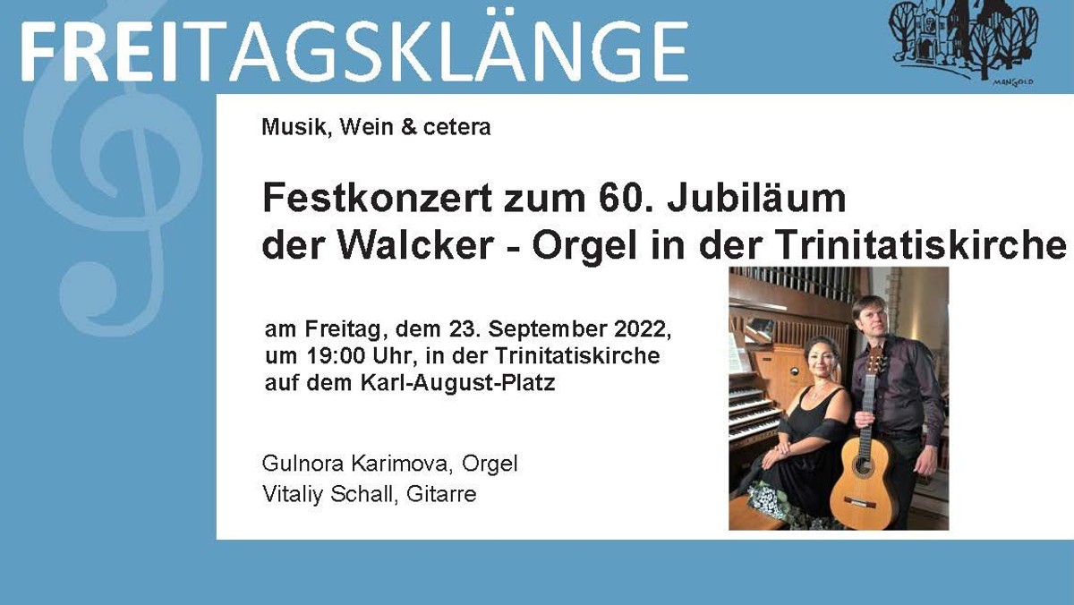 Orgelkonzert zum Jubiläum 60 Jahre Walcker-Orgel