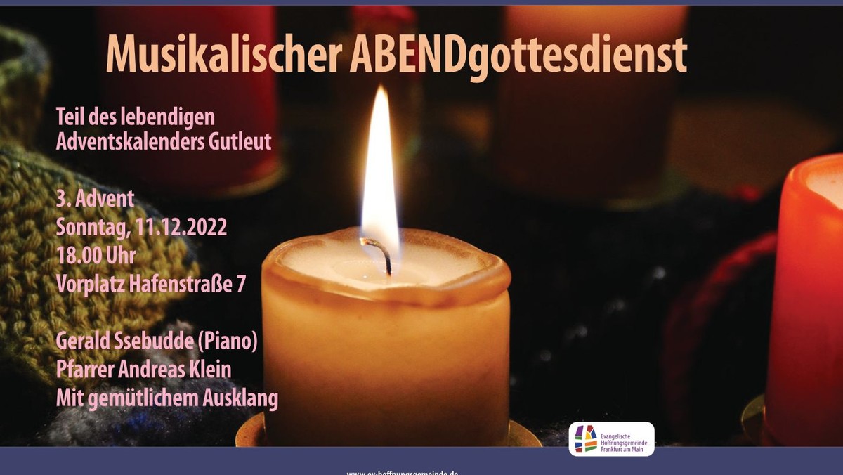 Musikalischer ABENDgottesdienst am 3. Advent