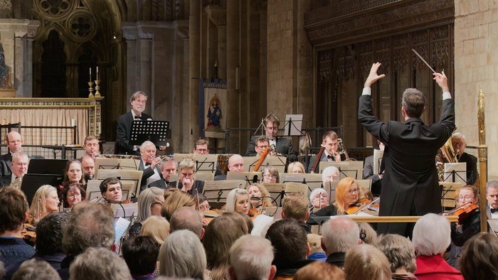 Church choir performing in front of congregation.