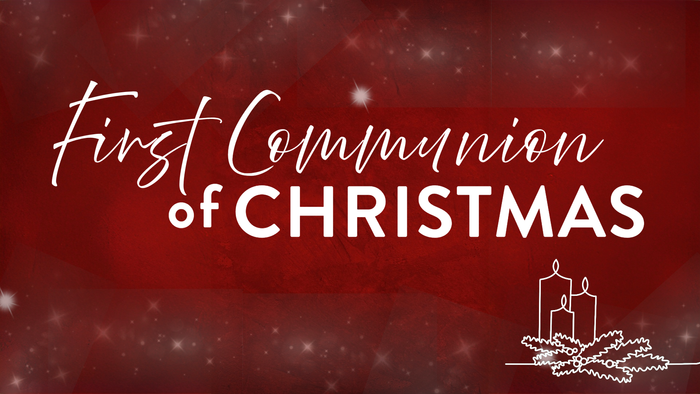 First Communion of Christmas with candle illustration