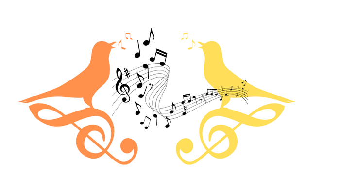 To børn med musikalske noter