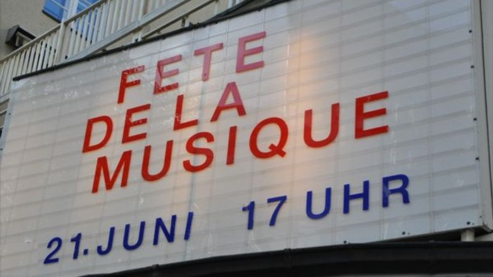 Plakat für das Fete de la Musique am 21. Juni um 17 Uhr