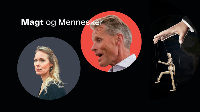 Magt og Mennesker med billeder af to personer og en marionet