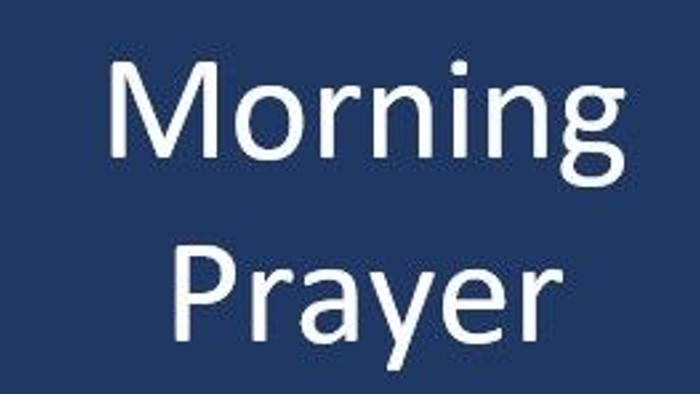 The image features the text "Morning Prayer" against a blue background.
