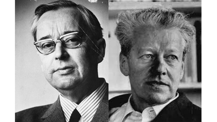 To billeder af to ældre mænd, begge med alvorlige udtryk.