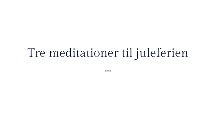 Bogside eller forside med titlen "Tre meditationer til juleferien"