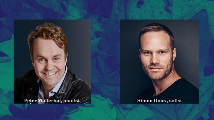 To bildene viser pianist Peter Møllerhal og solist Simon Duus