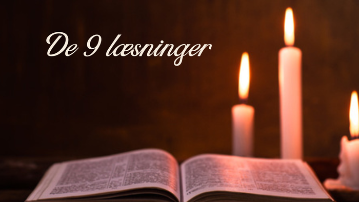 Åben bog med tændte stearinlys, 